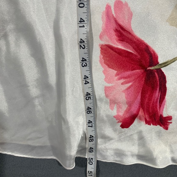 VTG California Dynasty Women L White Satin Floral Nightgown Slip Dress Lace Trim - Picture 4 of 6